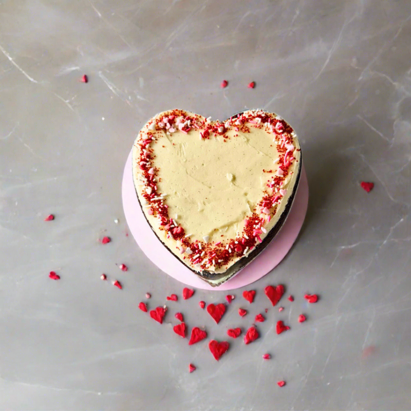 Red Velvet Heart Cake top