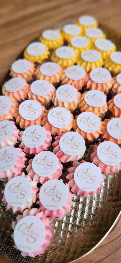 12 Assorted Mini Cupcakes with Custom Image toppers