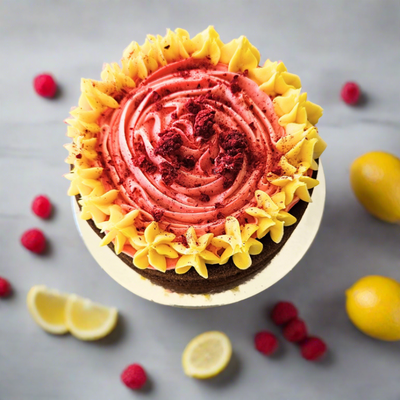 Petal Lemon and Raspberry Cake