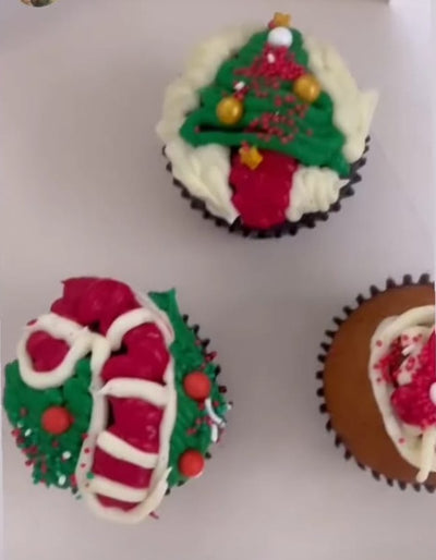Christmas DIY Cupcake Box - Cupcakes, Icing & Sprinkles