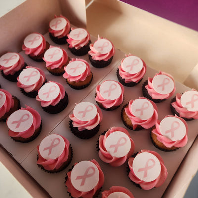 Pink Ribbon - 24 Mini Cupcakes