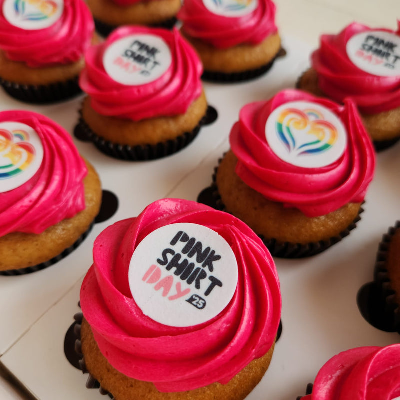 Pink Shirt Day Collection Cupcakes - 12 Regular Cupcakes