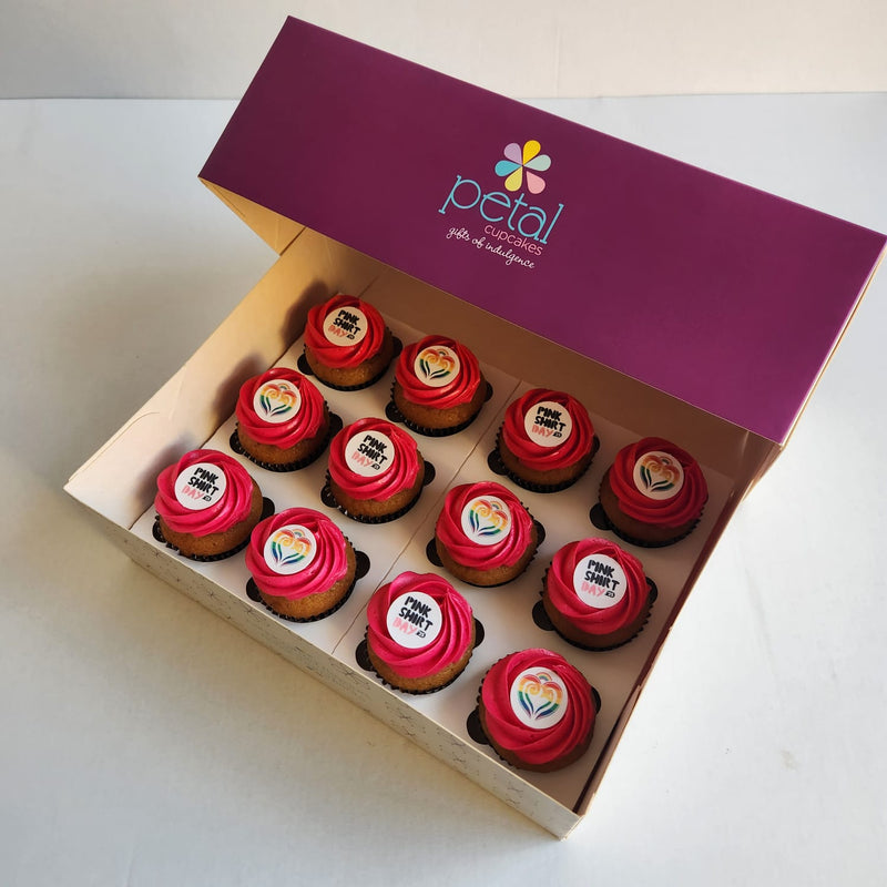 Pink Shirt Day Collection Cupcakes - 12 Regular Cupcakes