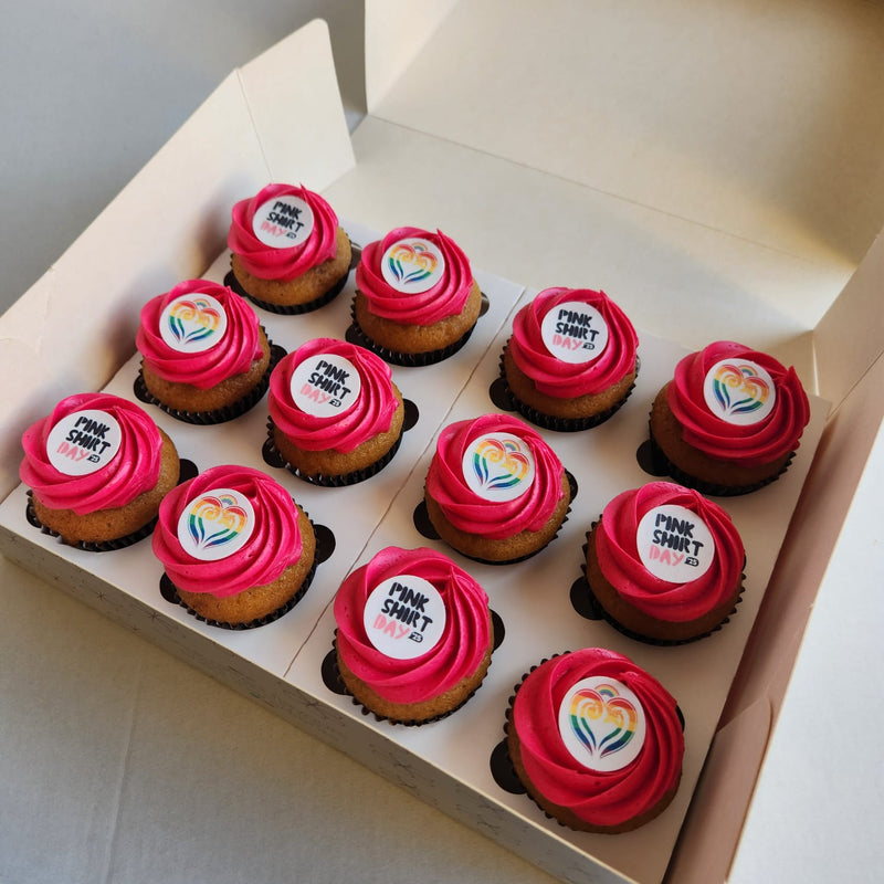 Pink Shirt Day Collection Cupcakes - 12 Regular Cupcakes