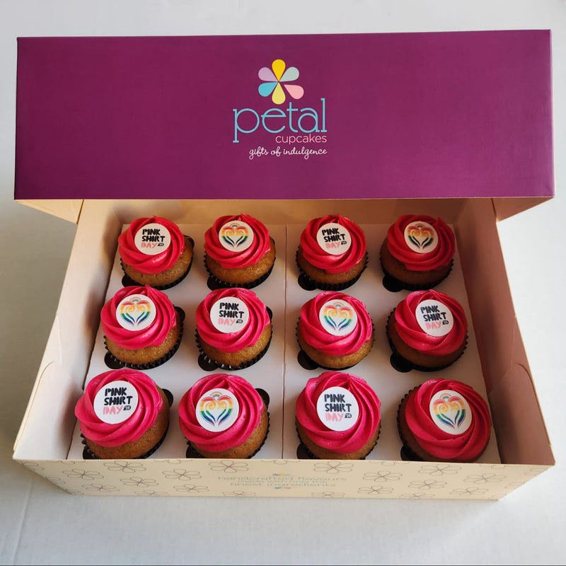 Pink Shirt Day Collection Cupcakes - 12 Regular Cupcakes