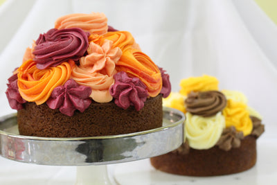 mango boysenberry peach cake