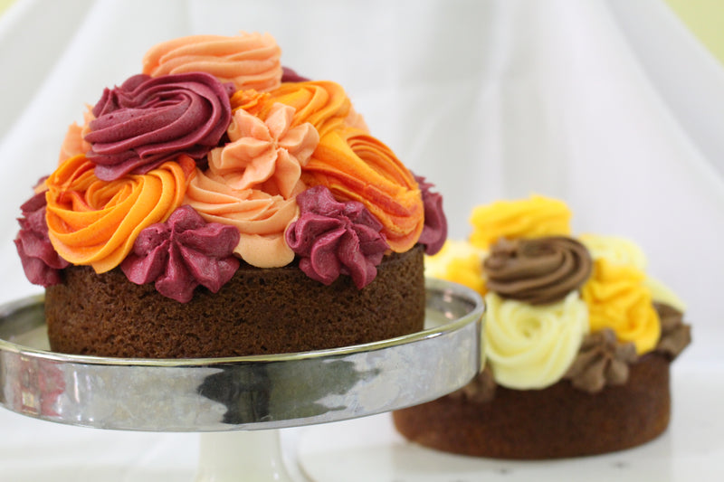 mango boysenberry peach cake