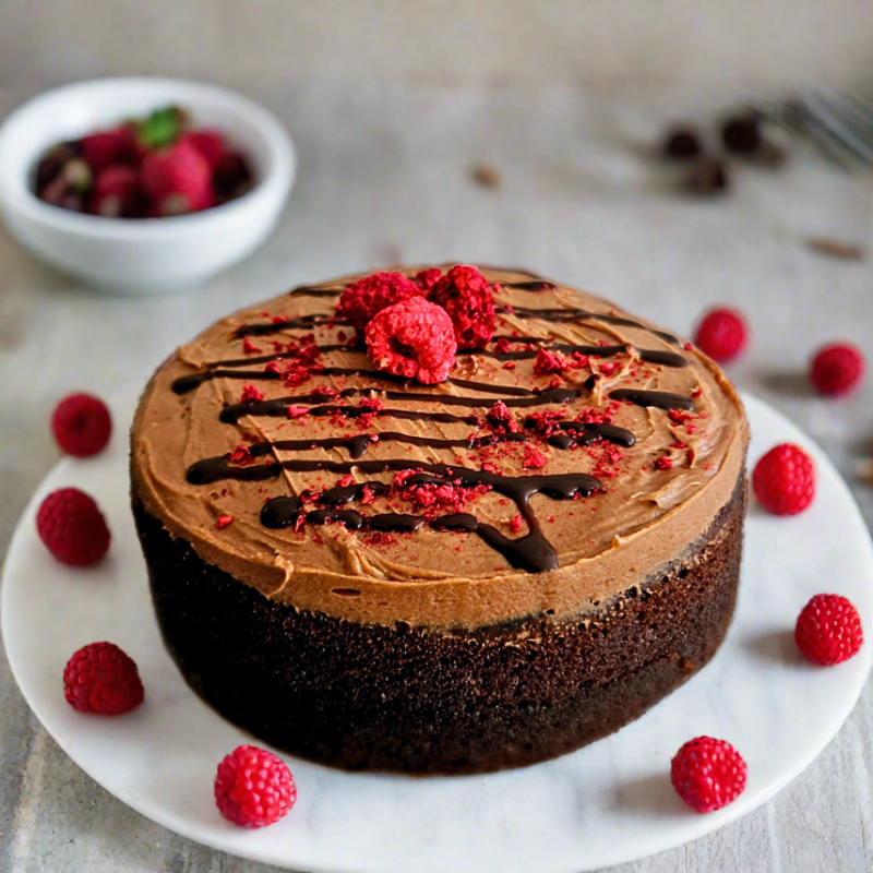 Petal Chocolate and Raspberry Cake