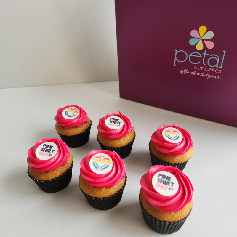 Pink Shirt Day Collection Cupcakes - 6 Regular Cupcakes