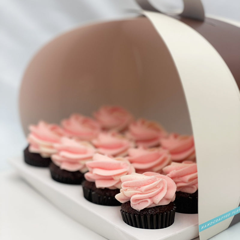 12 Mini Chocolate Raspberry Cupcakes